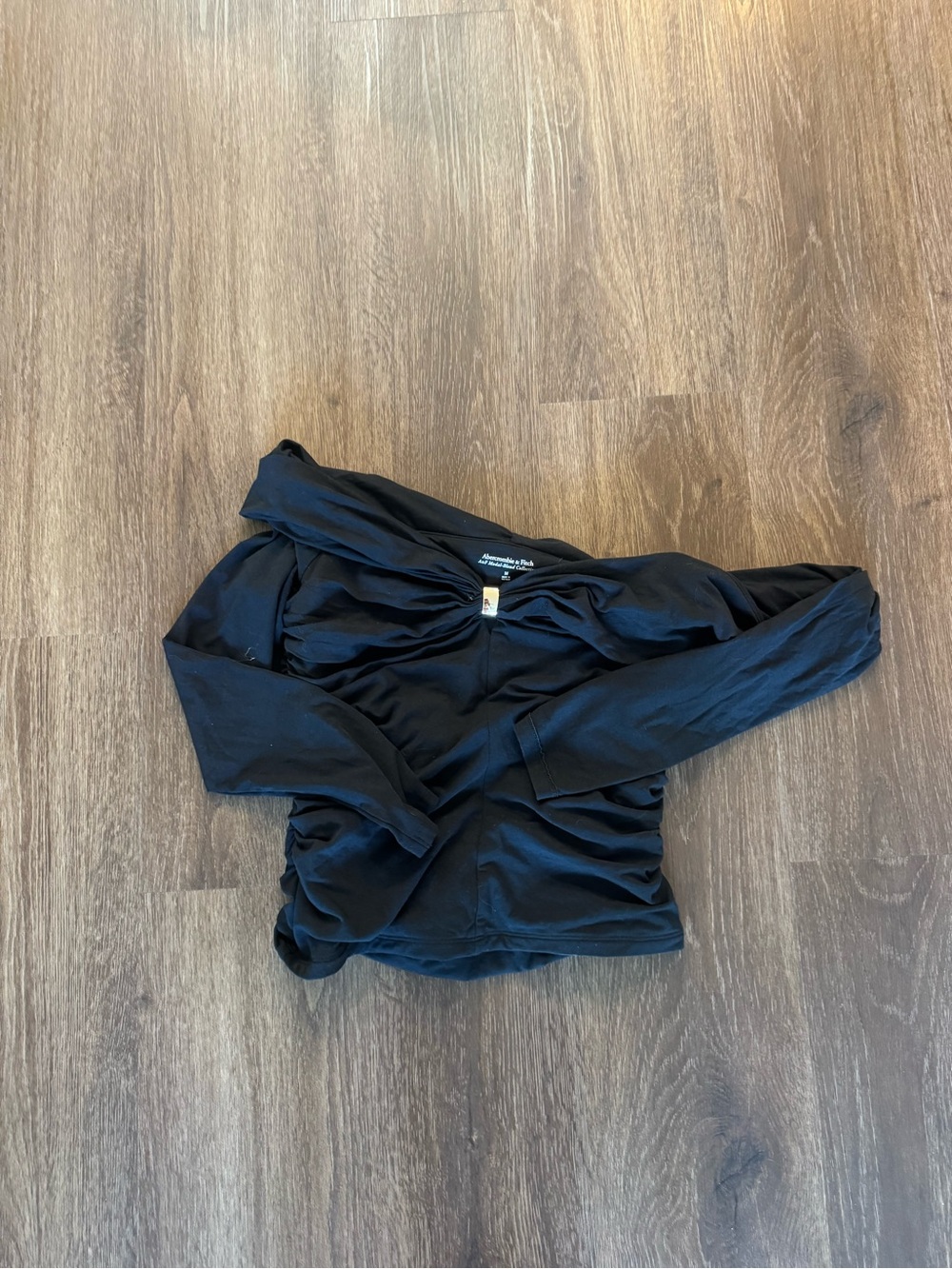 Abercrombie Black Off-Shoulder Long Sleeve Women's Top